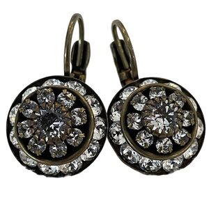 Palacios Antiqued Brass Rondelle Blossom Swarovski Crystal Colorado Moonlight